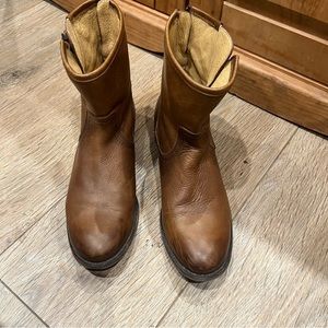 WOMEN'S FRYE PIPPA LEATHER ANKLE BOOTS SIZE 8.5 COGNAC